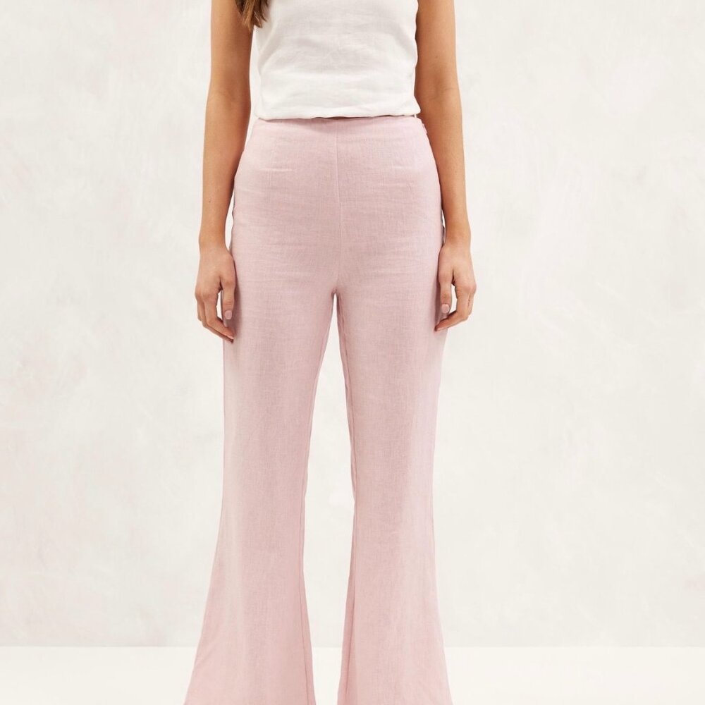 Aere  100 % Linen Pants NWT size AUS 36 XS color: Soft Pink